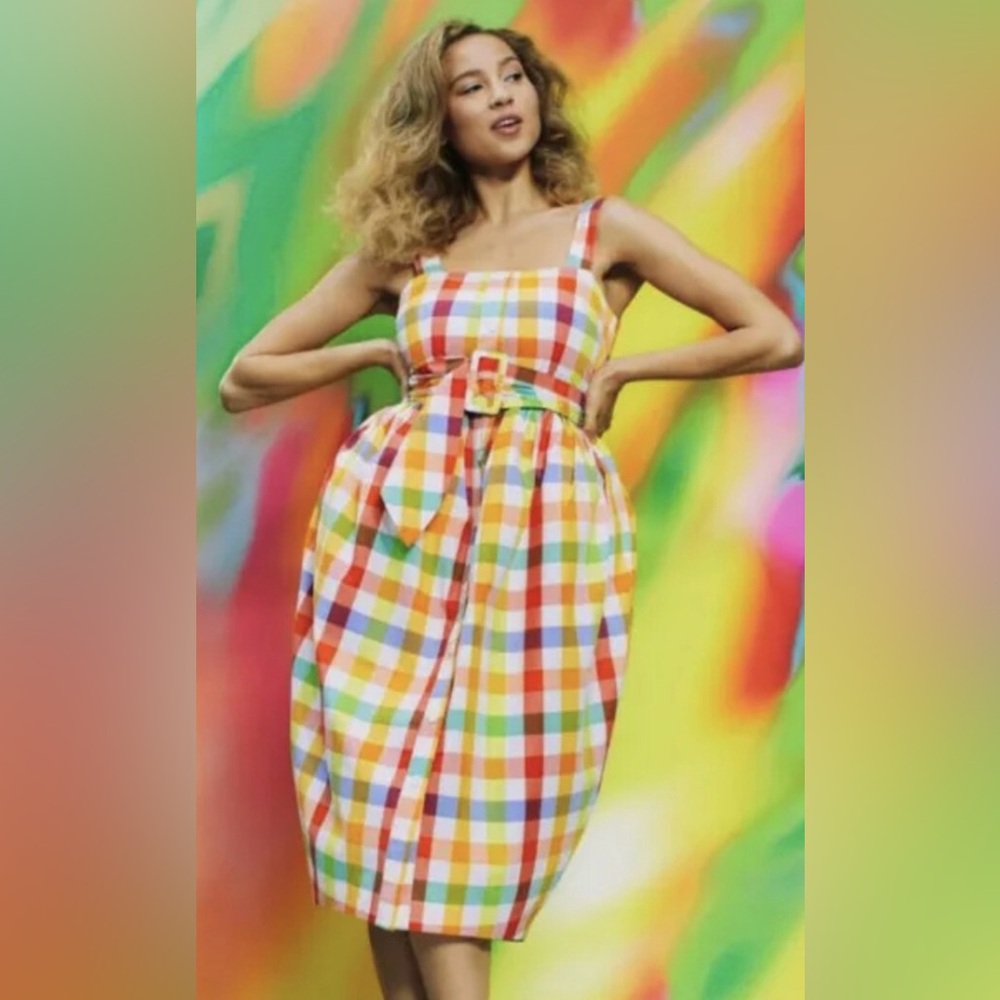 Christopher John Rogers x Target - Multicolor Checkered Midi Dress 🌈🌈🌈
